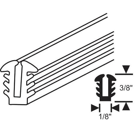 Strybuc Gray Vinyl Glazing Channel 67-7